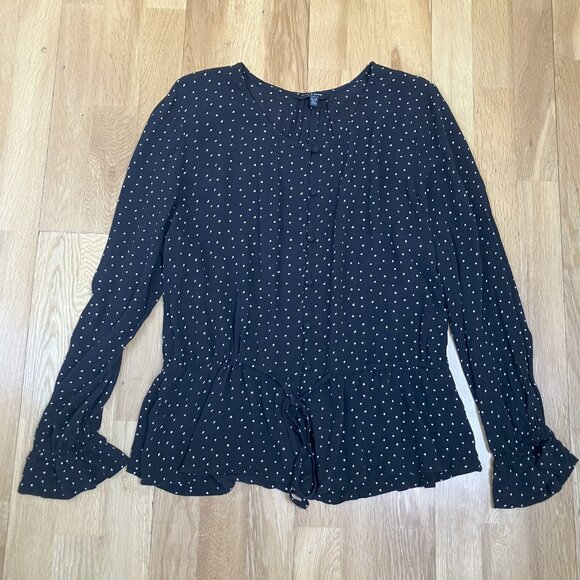 Polka Dot Lucky Brand Blouse Size XL - Picture 1 of 6